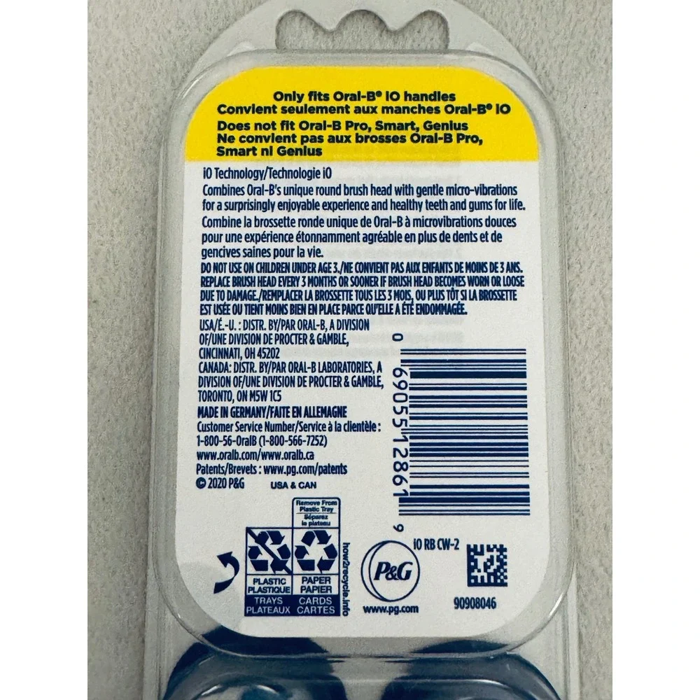 Oral-B iO Ultimate Clean Replacement Brush Heads White 2 Count 069055128619